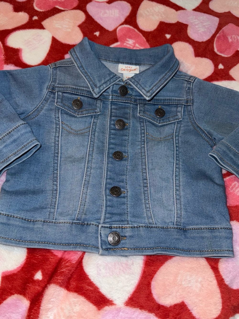Baby Cat & Jack Baby Girls Size 6-9 months Denim Blue Jean Jacket